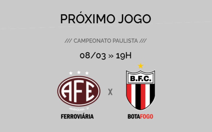 Botafogo enfrenta a Ferroviária nesta segunda, dia 8, pela terceira rodada do Campeonato Paulista