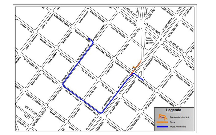 Avenida Independência tem interdição a partir deste sábado, 26, em Ribeirão Preto