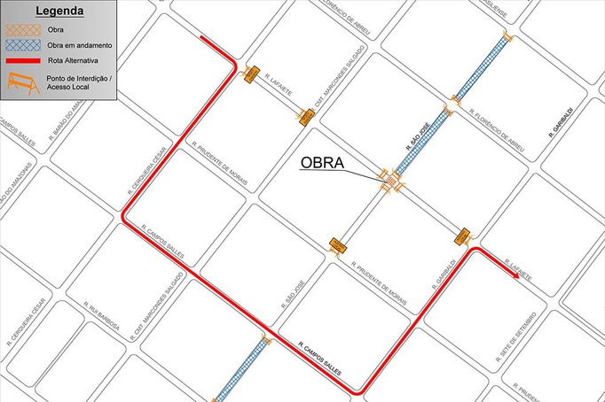 Cruzamento da rua São José com a Lafaiete é interditado em Ribeirão Preto