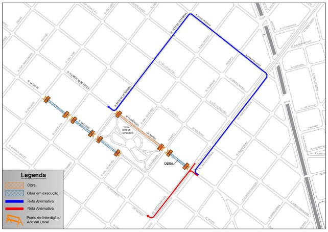 Rua Florêncio de Abreu terá novo trecho interditado na segunda-feira, 3