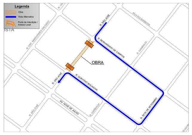Obras de drenagem interditam Rua São José por 40 dias a partir de terça-feira, 8