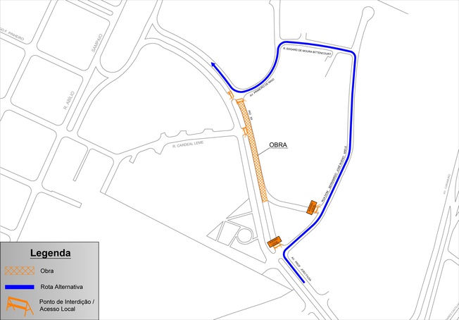 Avenida Pio XII será interditada para obras nesta segunda-feira, 14