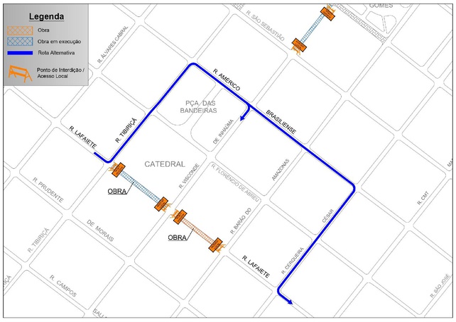 Rua Lafaiete tem mais um trecho interditado nesta quinta-feira, 18