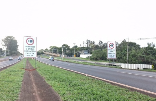Caminhões devem usar faixa da direita no Anel Viário Sul