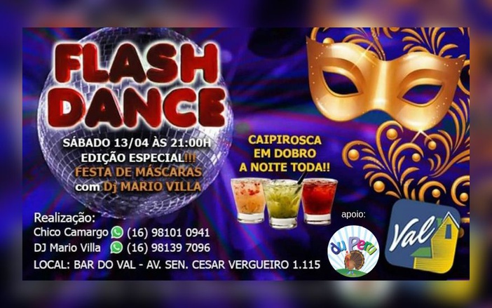 Bar do Val terá noite de Flash Dance neste sábado, 13