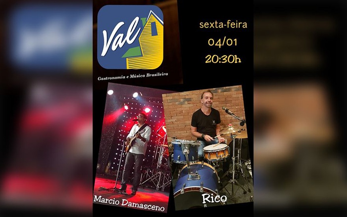Marcio Damasceno e Rico se apresentam no Bar do Val nesta sexta-feira, 4