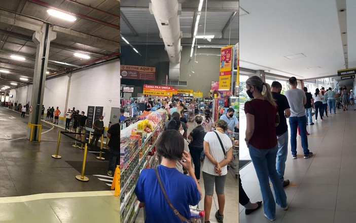 Anúncio de lockdown causa "corrida" aos supermercados de Ribeirão Preto