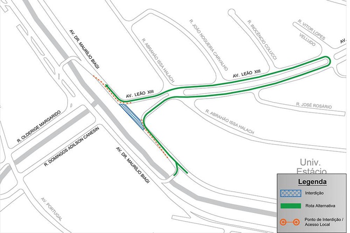 Trecho da avenida Maurílio Biagi será interditado em Ribeirão Preto