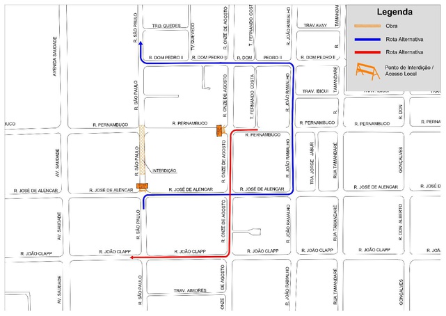 Trecho no bairro Campos Elíseos será interditado nesta quinta-feira, 16