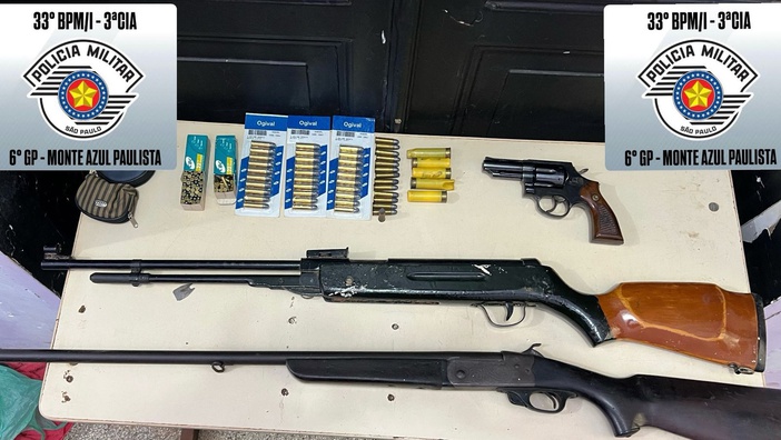 Homem é preso por violência doméstica e posse ilegal de armas em Monte Azul