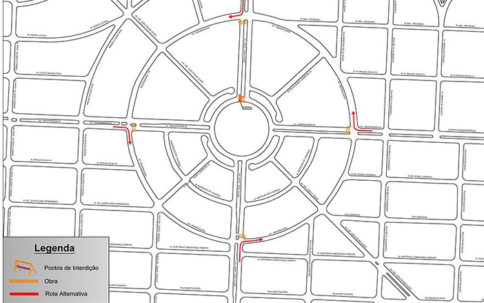 Via Norte e Avenida Independência têm trechos interditados em Ribeirão Preto