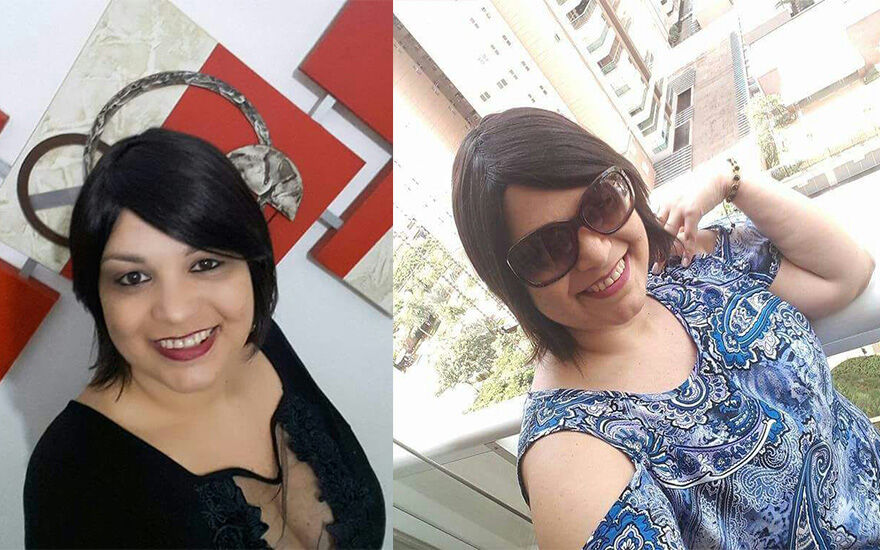 Durante o processo de quimioterapia, Tatiana Oliveira utilizava perucas